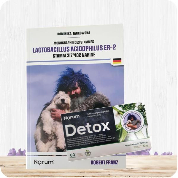 Narum – Detox – 60 Kapseln (inklusive Buch – Monographie des Stammes – Lactobacillus Acidophilus ER-